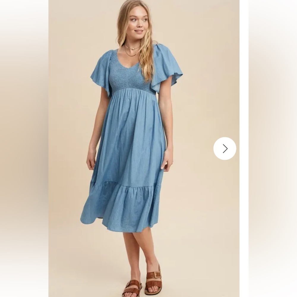 Blue denim color dress